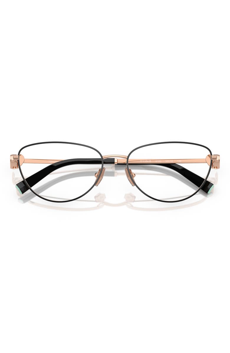 Tiffany & Co. 54mm Oval Optical Glasses, Alternate, color, Rose Gold Blk