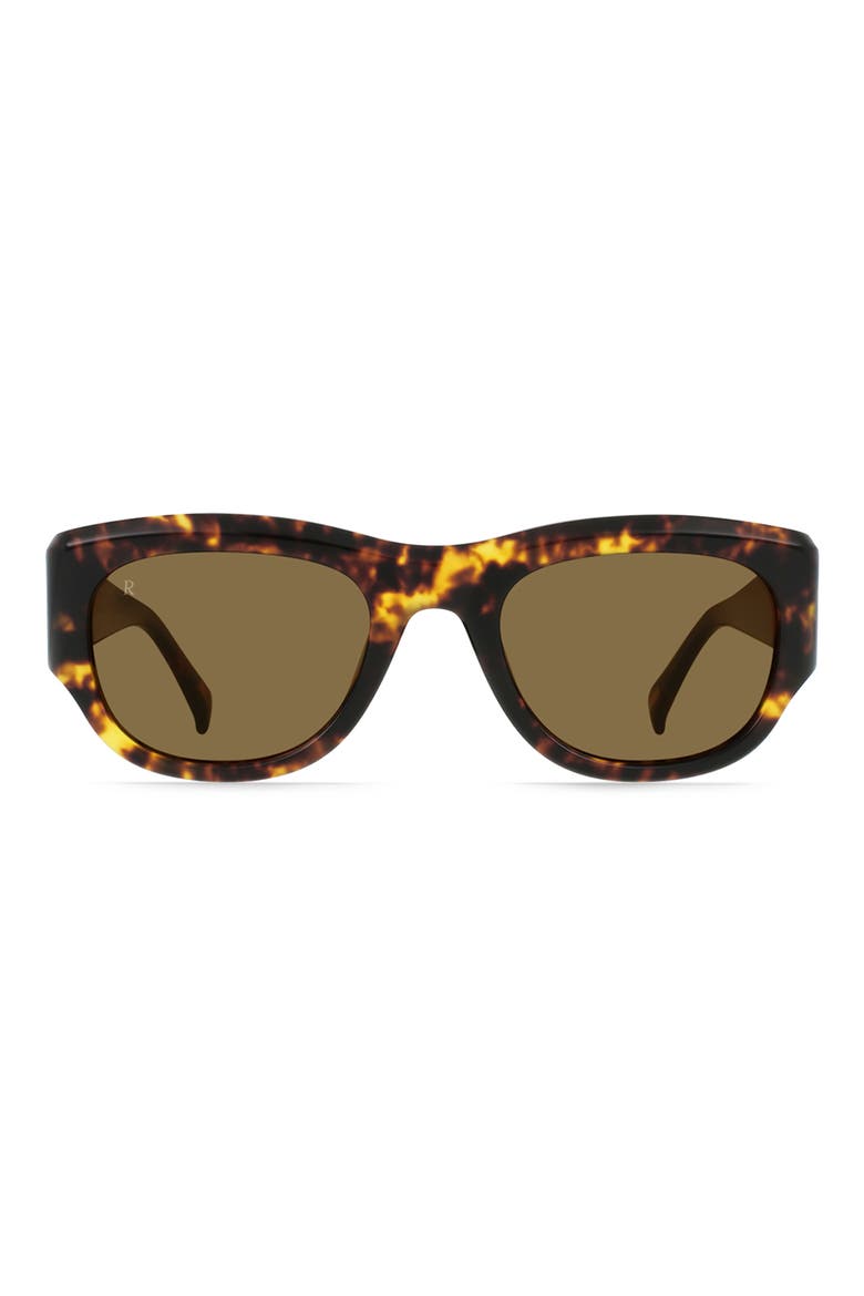 Lonso 53mm Polarized Rectangular Sunglasses, Main, color, RISTRETTO TORTOISE/ ARIA