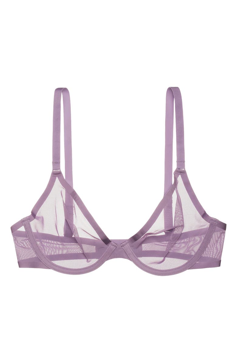 CUUP The Plunge Underwire Mesh Bra, Alternate, color, Amethyst Purple