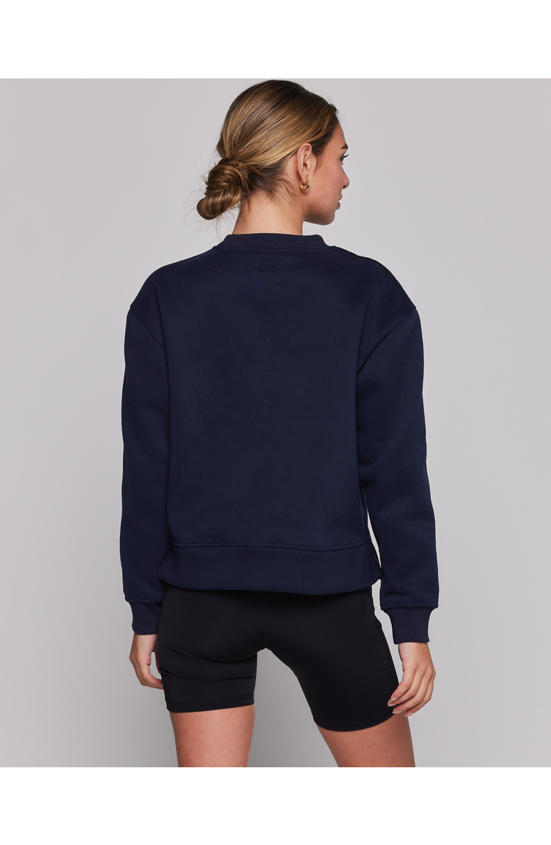 Rebody Active Sideline Fleece Sweatshirt, Alternate, color, True Navy/Black