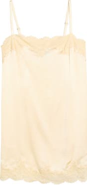 Reformation Lilah Lace Trim Silk Minidress