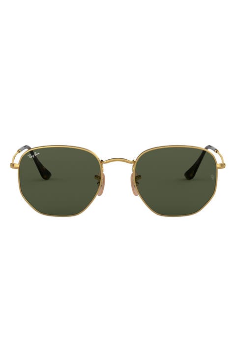 48mm Hexagonal Flat Lens Sunglasses