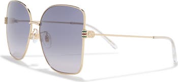 62mm Oversize Gradient Square Sunglasses