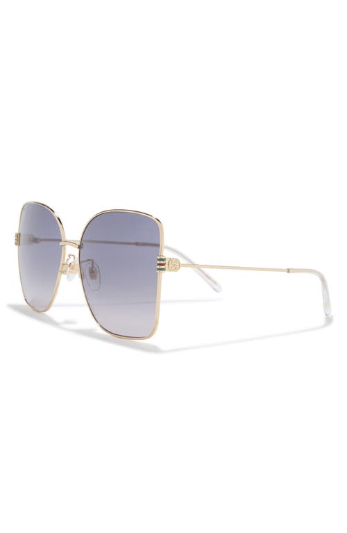 Gucci 62mm Oversize Gradient Square Sunglasses In Gray