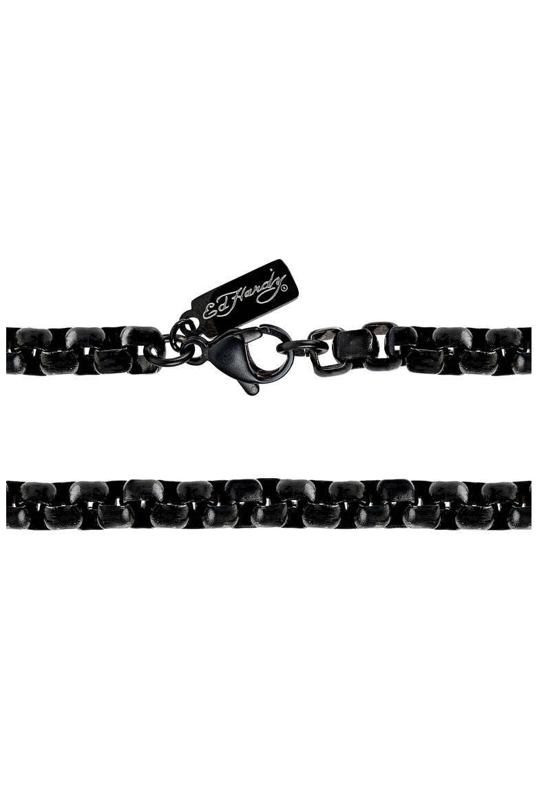 Men's Box Chain Bracelet, Alternate, color, BLACK