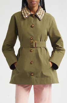 Langham Waxed Belted Dickey Coat with Removable Collar