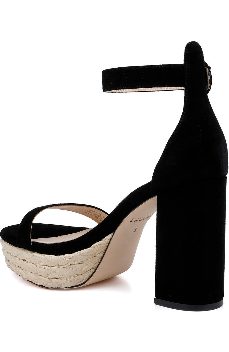 L'AGENCE Avia Ankle Strap Platform Sandal, Alternate, color, Black