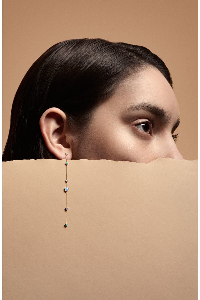 Linear Chain Earrings, Alternate, color, OPAL/ WHITE DIAMOND
