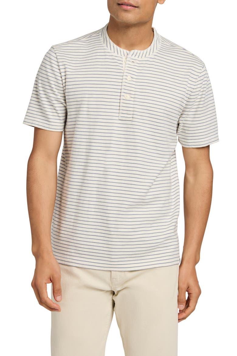 Sunwashed Organic Cotton Henley, Main, color, SHELL FLINT STRIPE