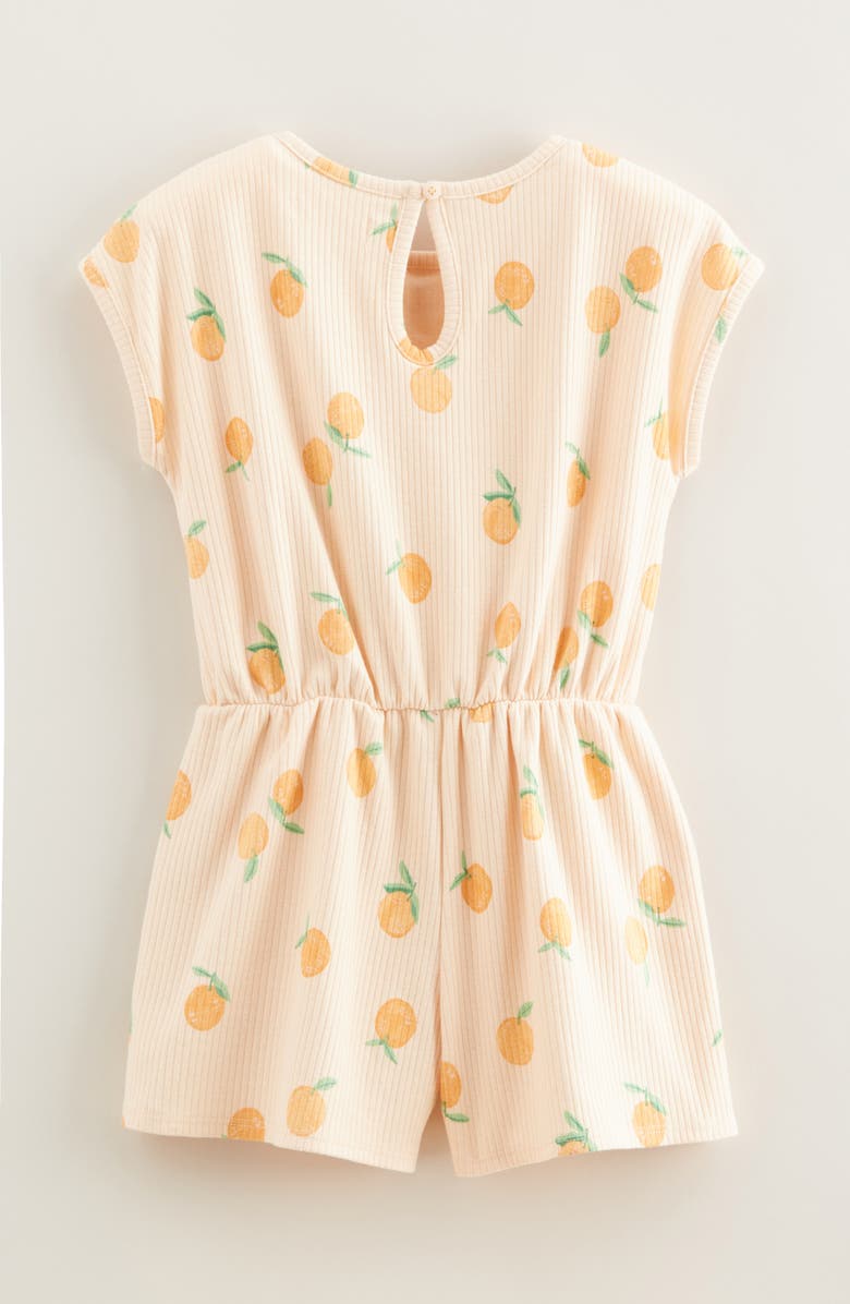 Tucker + Tate Kids' Print Rib Romper, Alternate, color, Beige Bisque Sweet Oranges