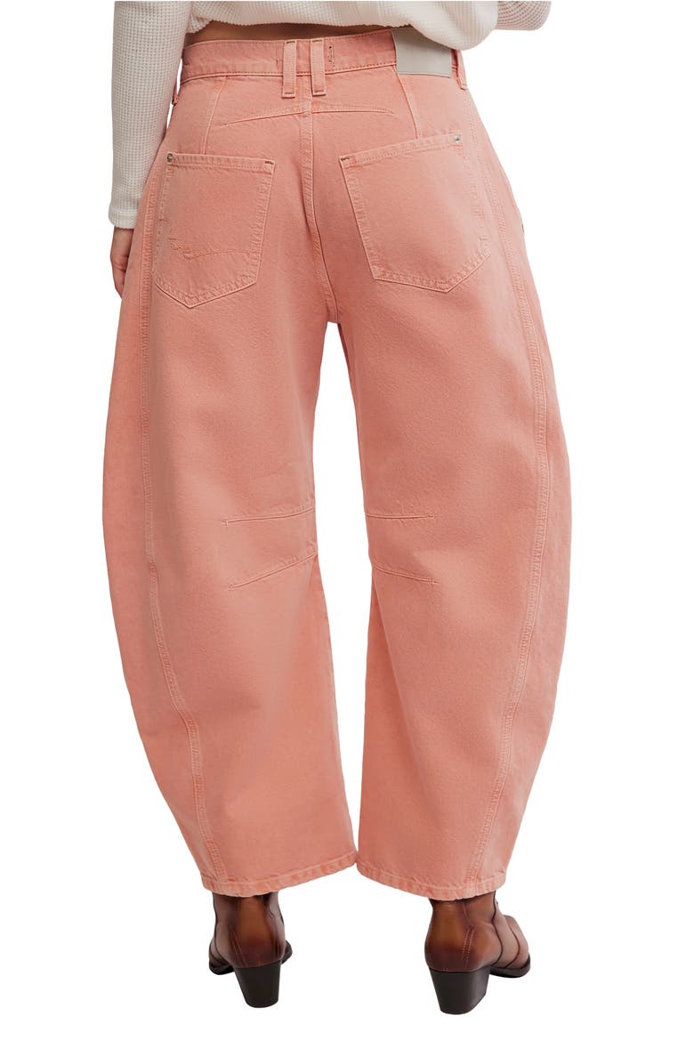 We The Free Good Luck Mid Rise Barrel Leg Jeans, Alternate, color, DESERT PETAL