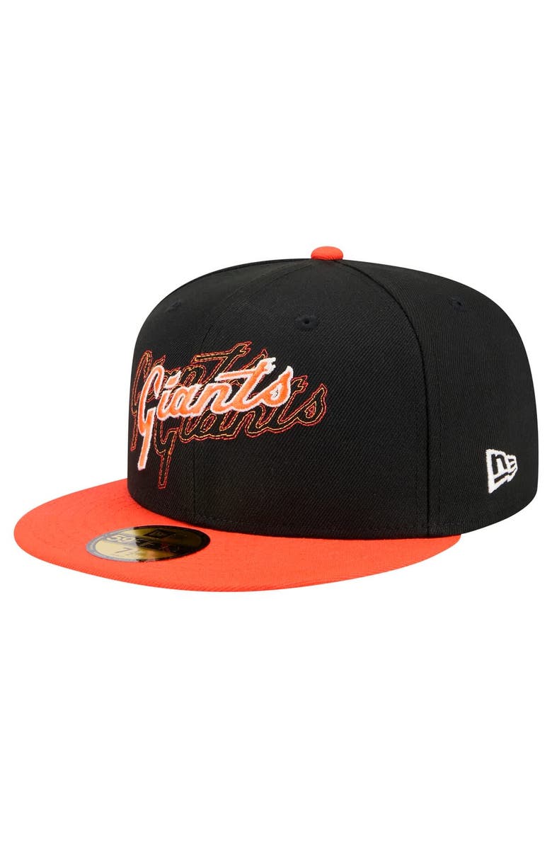 New Era Men's New Era Black San Francisco Giants Shadow Stitch 59FIFTY Fitted Hat, Main, color, Black