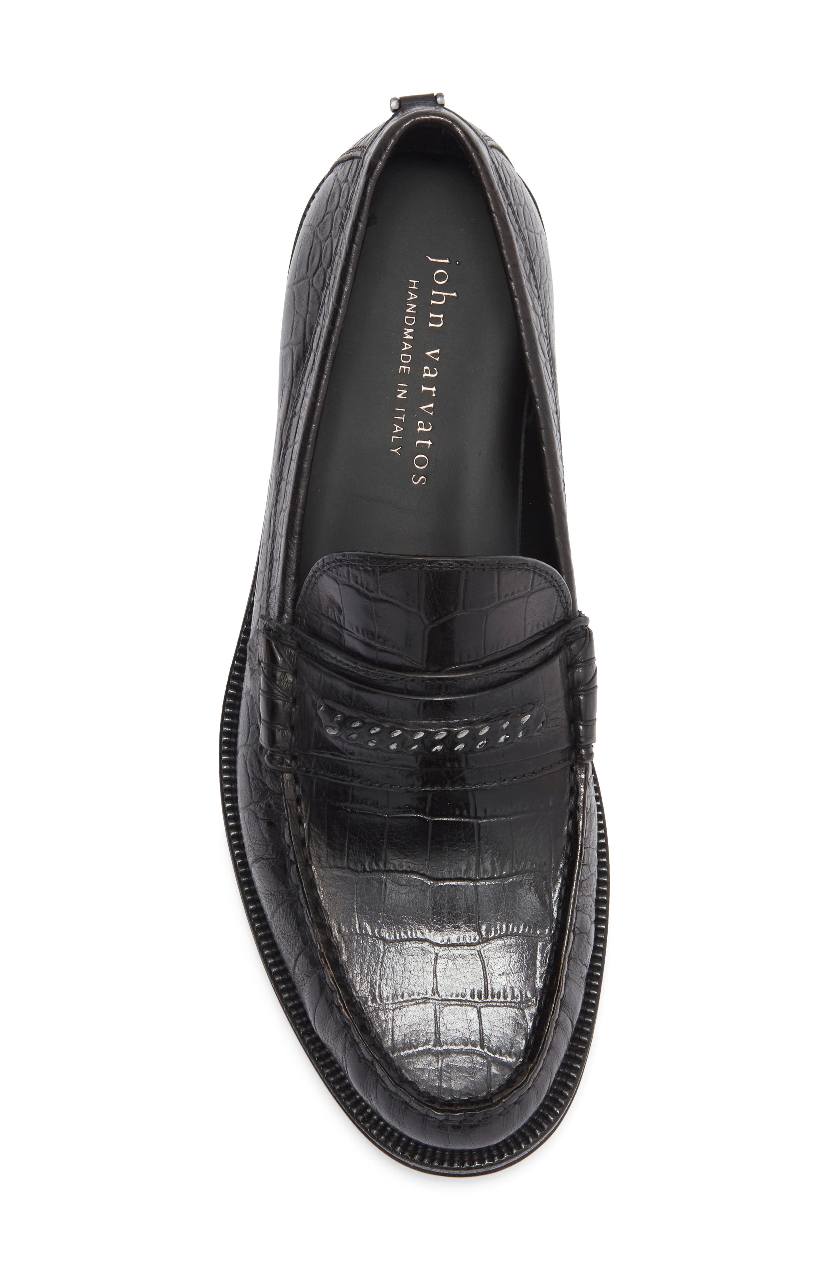 John Varvatos Greenwich Chain Loafer, Alternate, color, Black