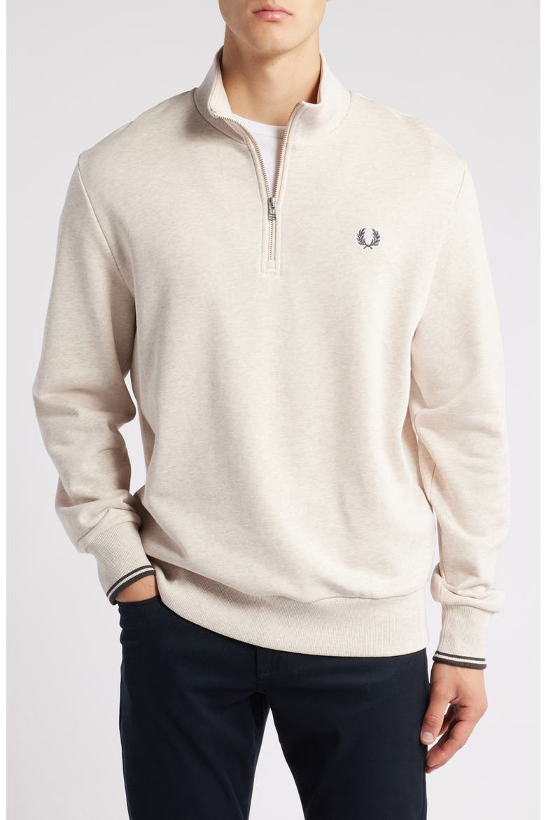 Half Zip Pullover, Main, color, PORRIDGE MARL ANCHOR GREY