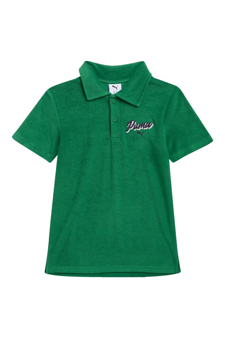 Kids' Terry Towel Polo, Main, color, GREEN/ BLACK