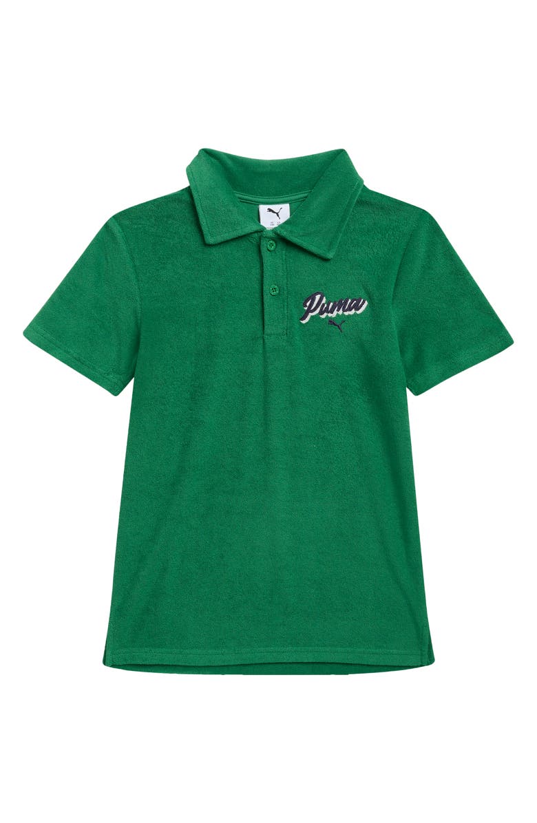 PUMA Kids' Terry Towel Polo, Main, color, Green/ Black