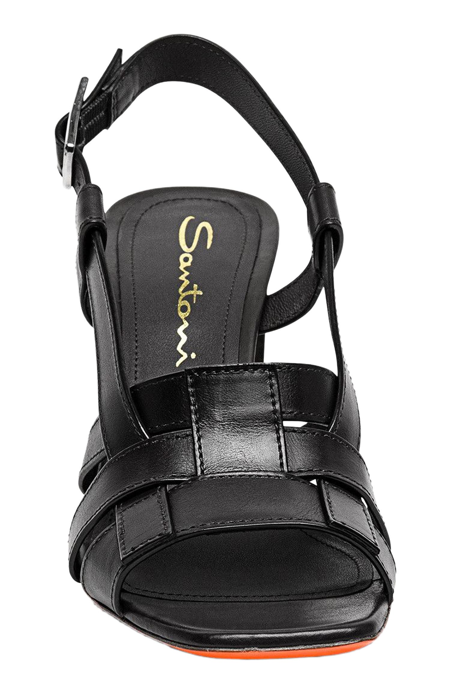 Santoni Women's leather high-heel Beyond sandal, Alternate, color, Black