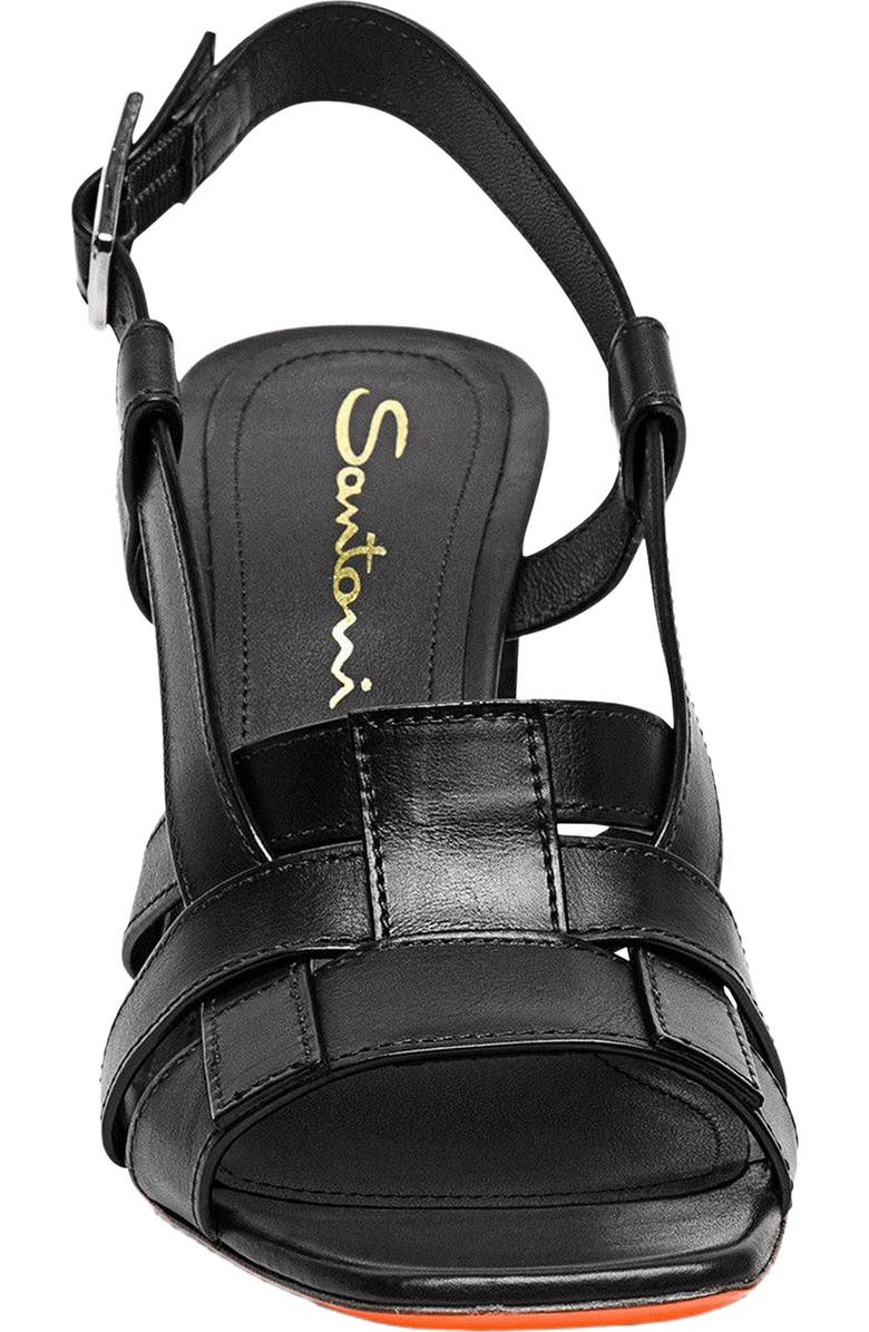 Santoni Women's leather high-heel Beyond sandal, Alternate, color, Black