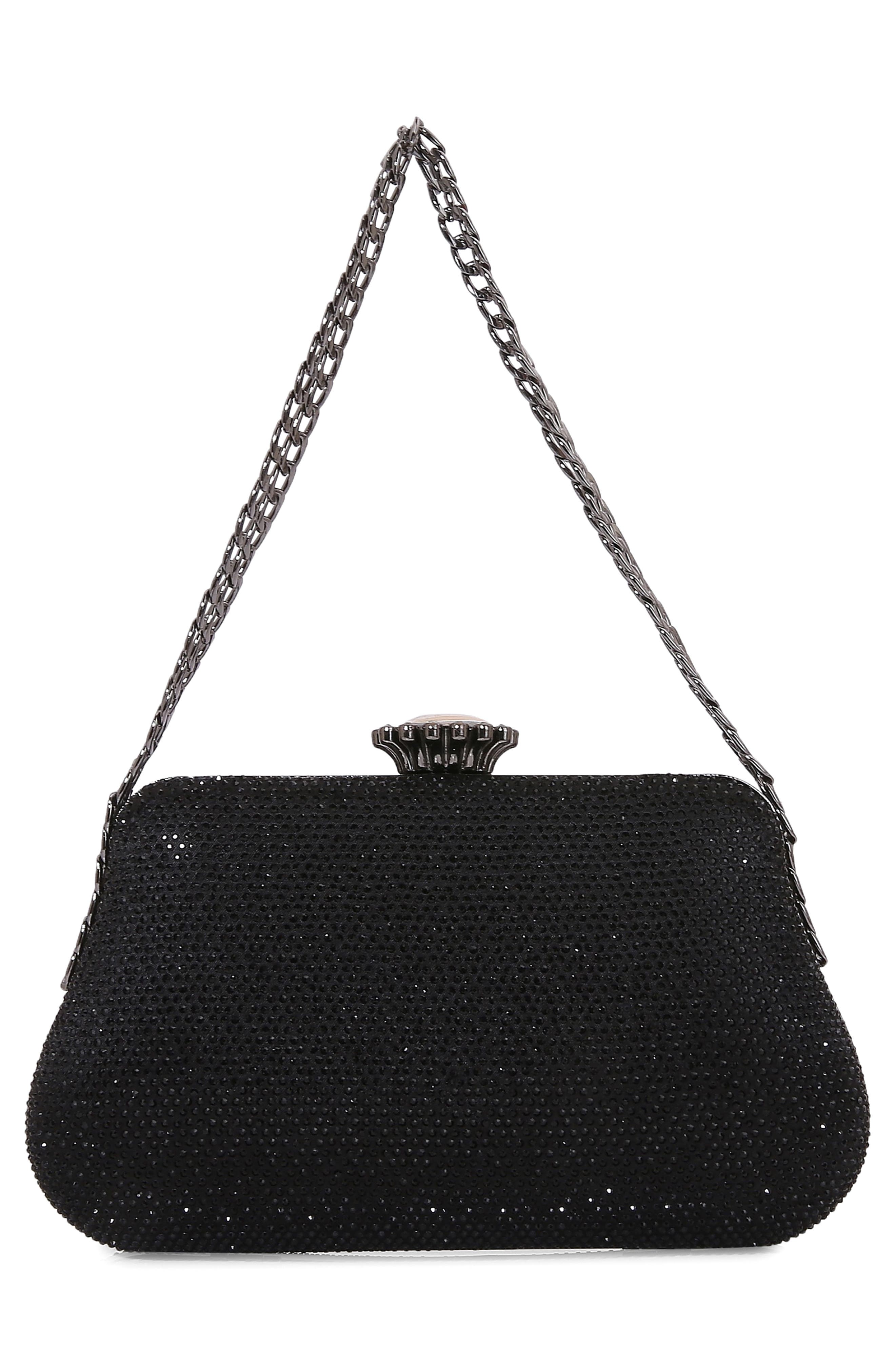 BERNESS Rhinestone Frame Handbag, Alternate, color, 