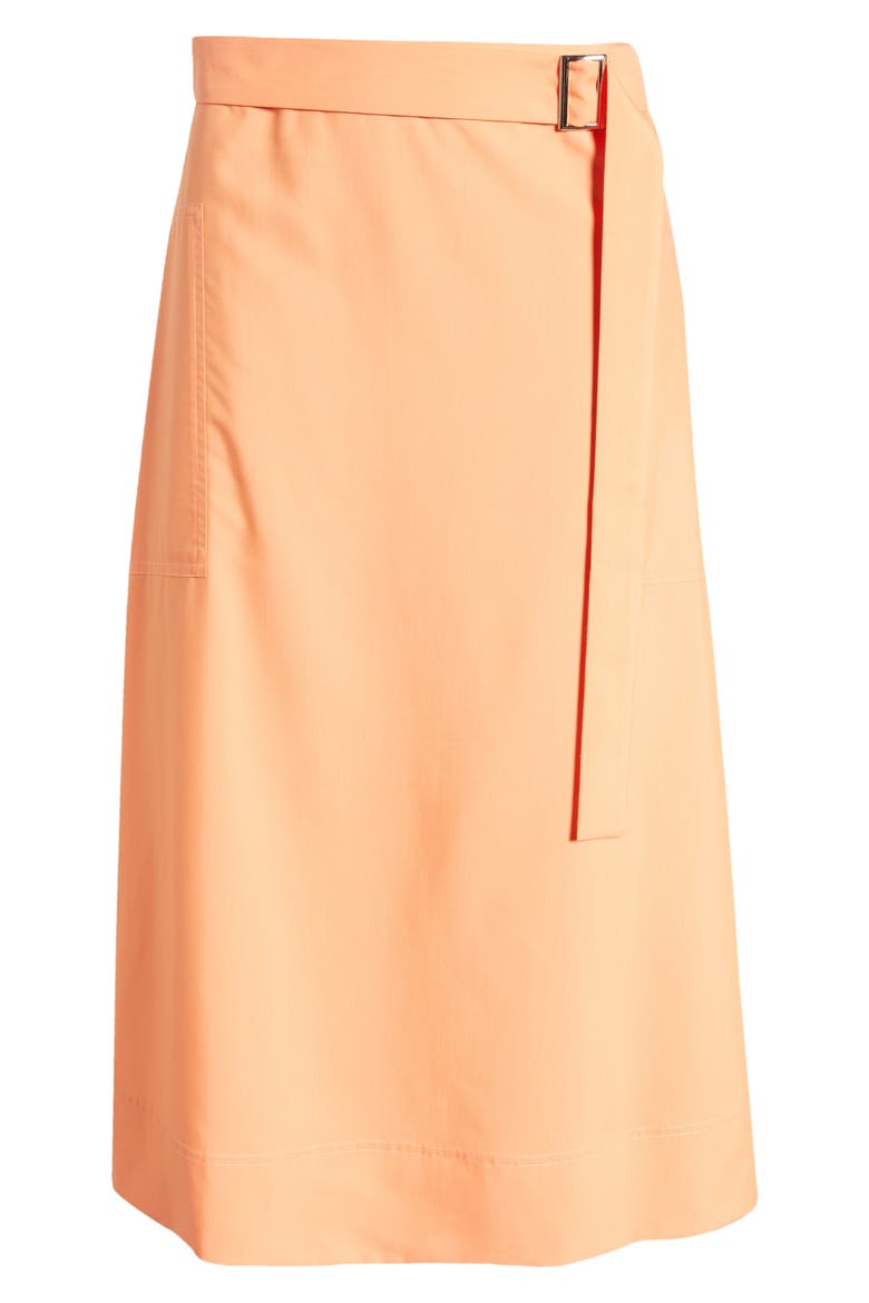 Belted Patch Pocket A-Line Midi Skirt, Alternate, color, CITRUS BLOSSOM