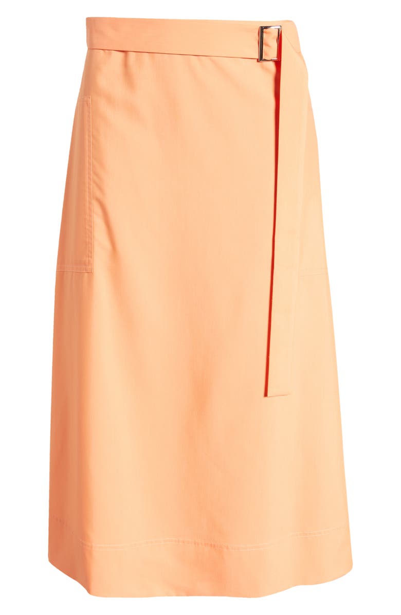 Misook Belted Patch Pocket A-Line Midi Skirt, Alternate, color,