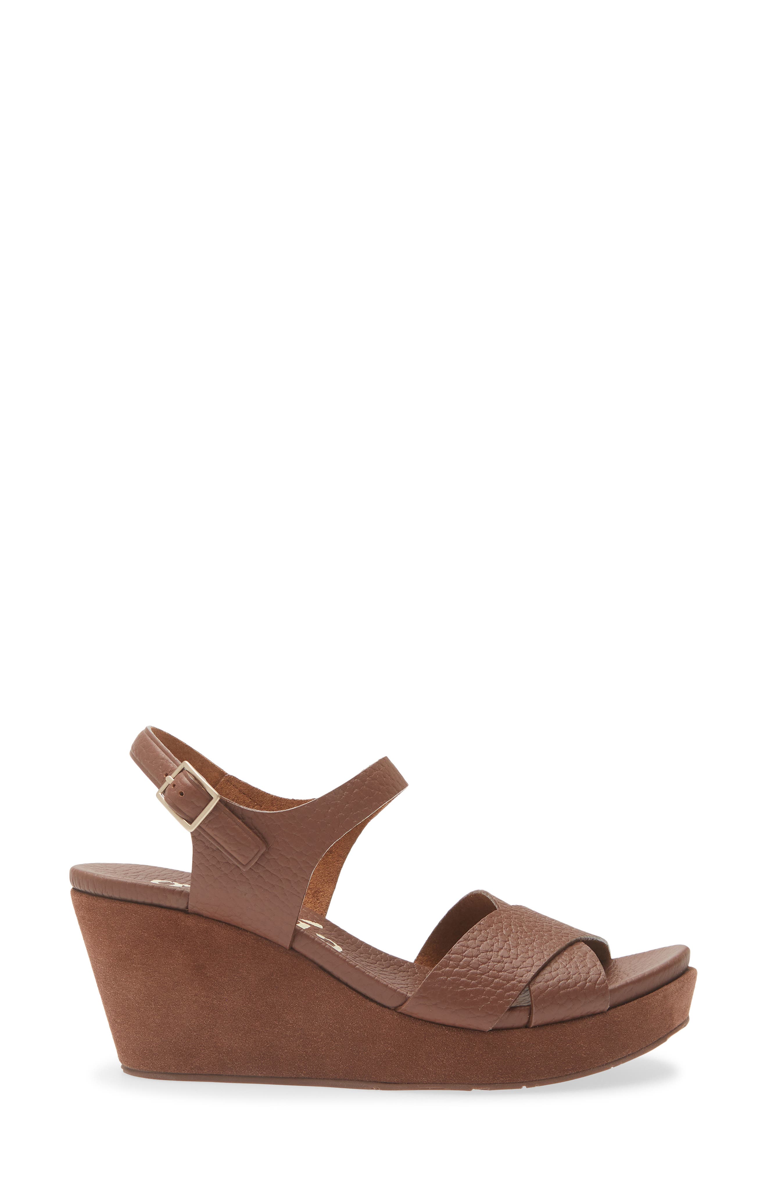 Pedro Garcia Aleyda Wedge Sandal, Alternate, color, Chestnut Cervo