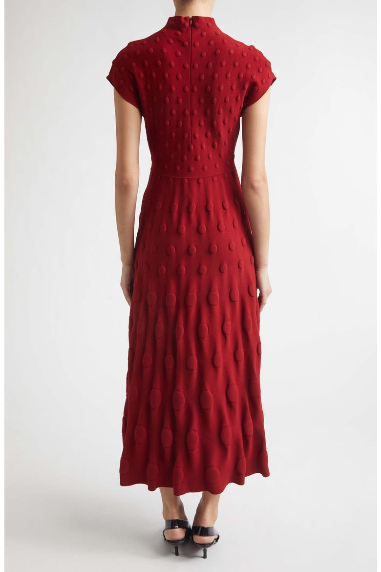 Pucker Dot Knit Midi Dress, Alternate, color, OXBLOOD