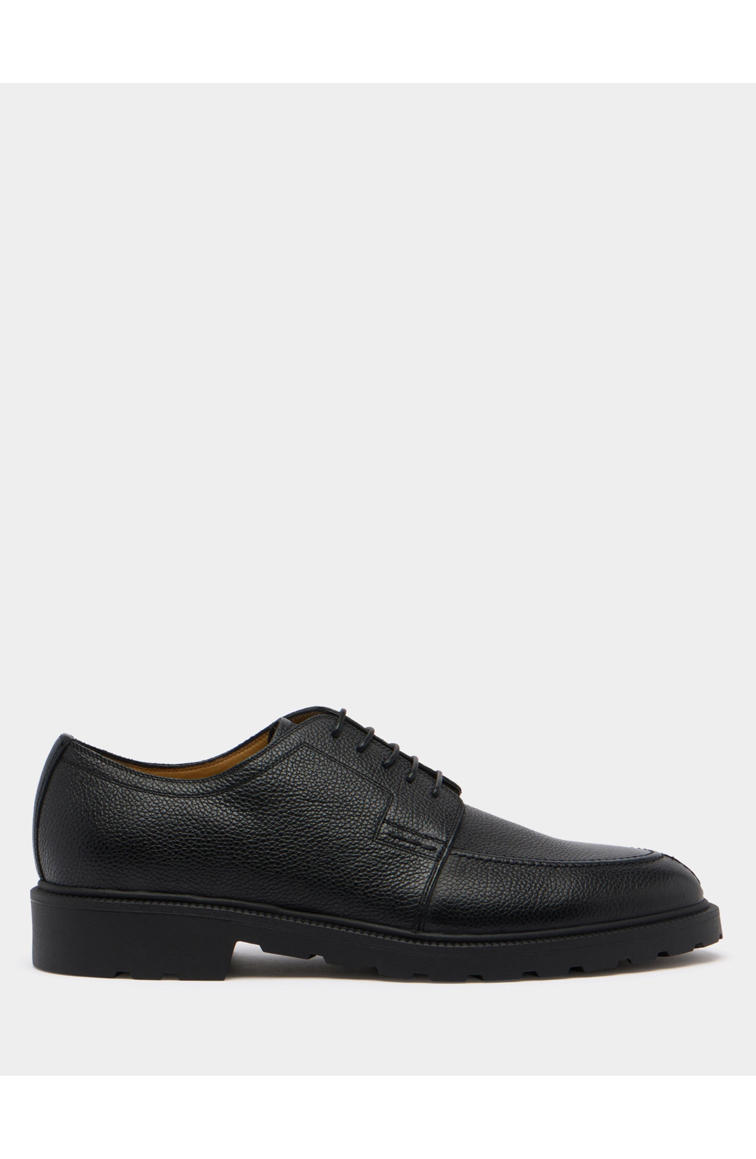 Bally Eduard Derby in Grained Leather, Main, color, Black