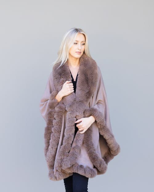 Le Fafo Julia Poncho Cape In Brown