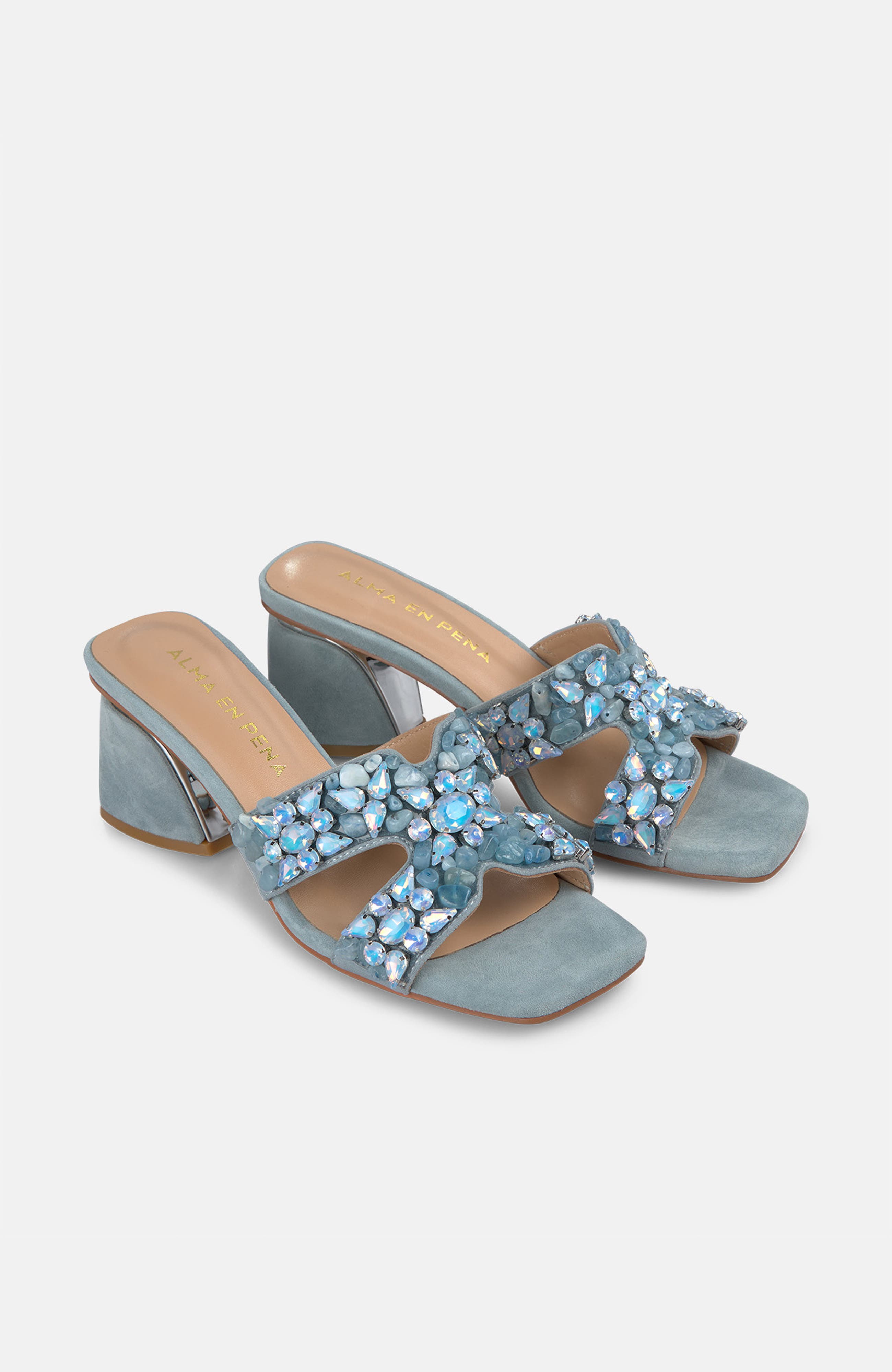 Mule Heel, Alternate, color, Blue