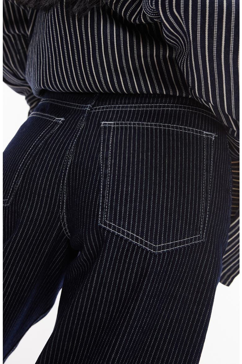 Pinstripe Barrel Leg Jeans, Alternate, color, MEDIUM BLUE