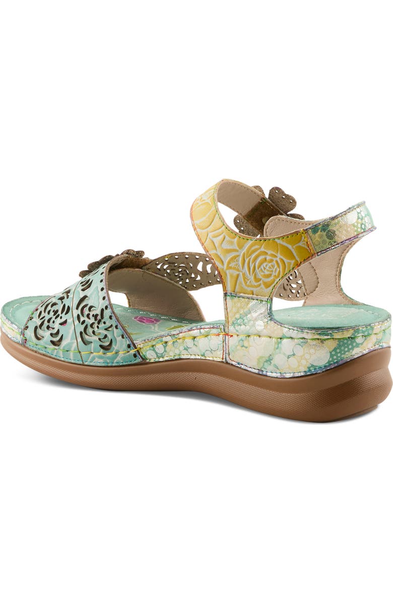 L'Artiste by Spring Step Script Sandal, Alternate, color, Mint Green Multi