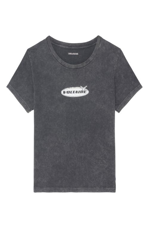 Zadig & Voltaire Womens Alys Logo-print Cotton-jersey T-shirt Black In Gray