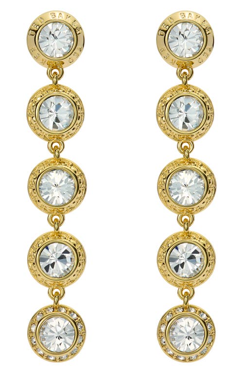 Ted Baker Sorella Linear Drop Earrings In Gold Tone/clear Crystal