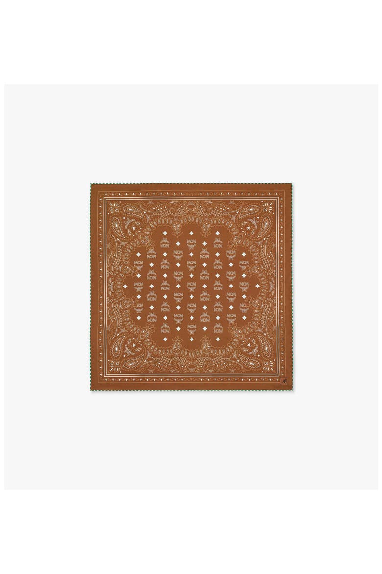 Paisley Cotton-Silk Scarf, Main, color, Cognac