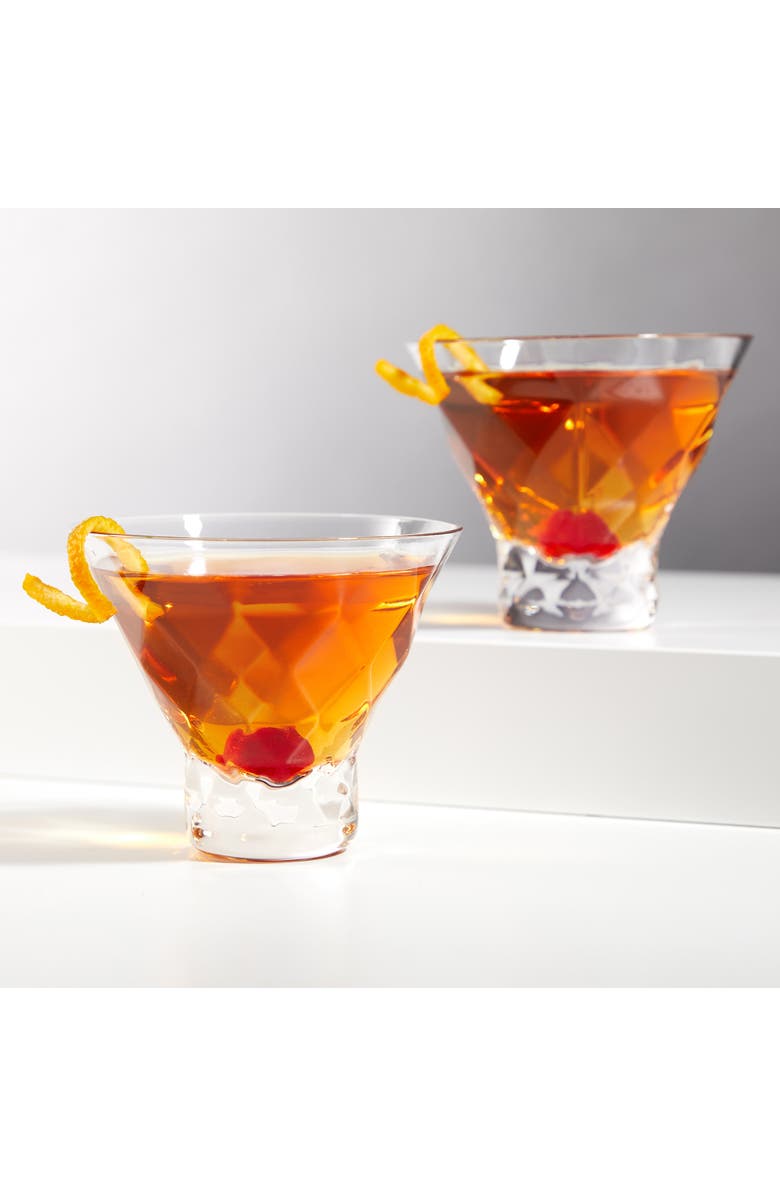 Viski Gem Crystal Martini Glasses Set of 2, Alternate, color, Clear