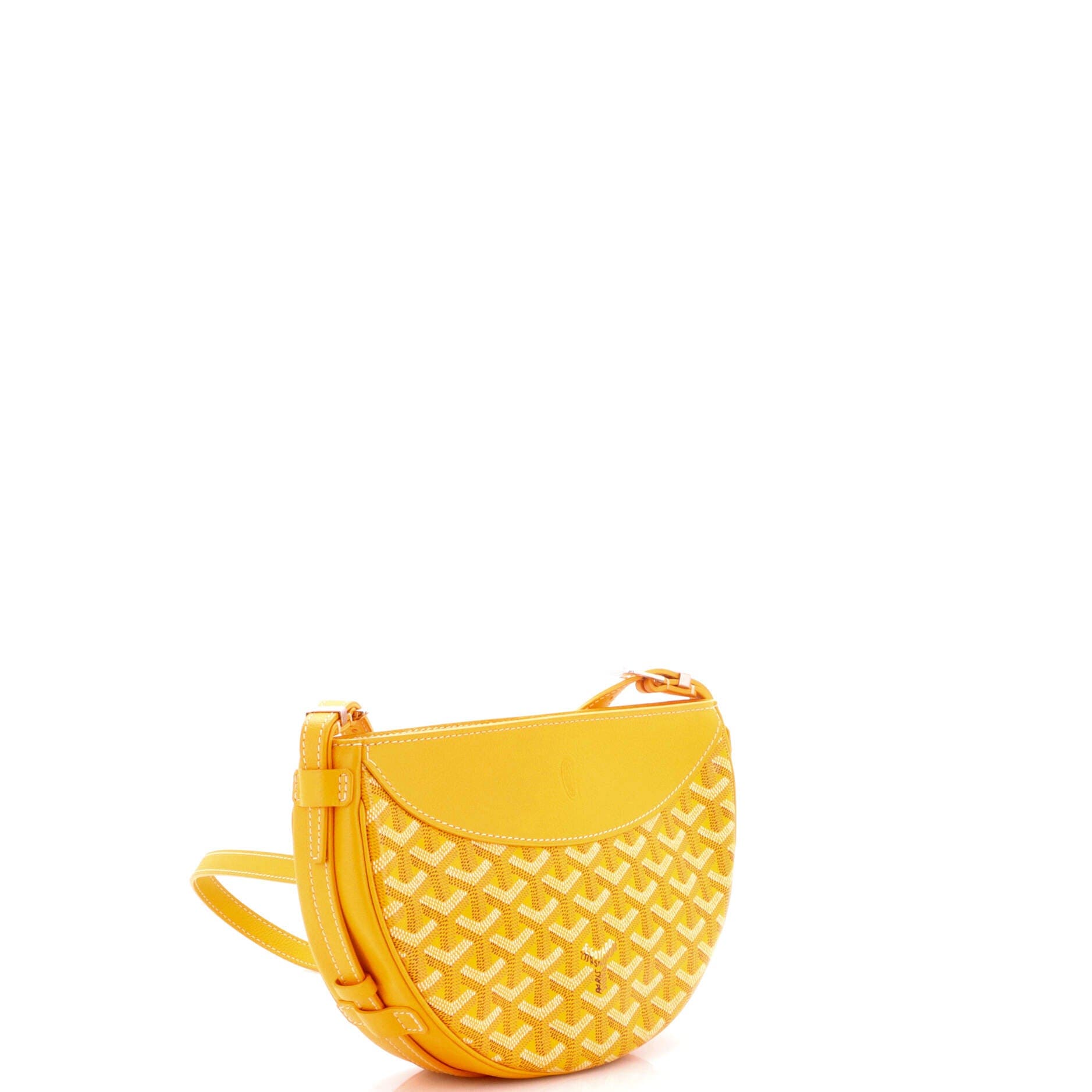 Hirondelle Shoulder Bag Coated Canvas and Leather, Alternate, color, Yellow