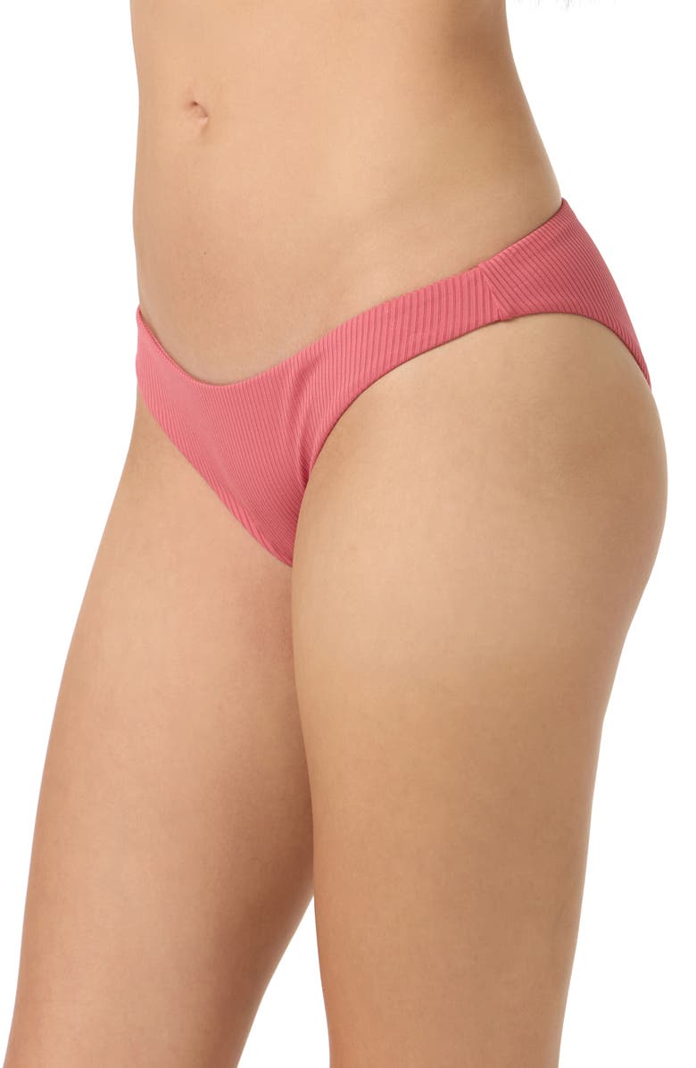 O'Neill Saltwater Solids Rib Bikini Bottoms, Alternate, color, Baroque Rose