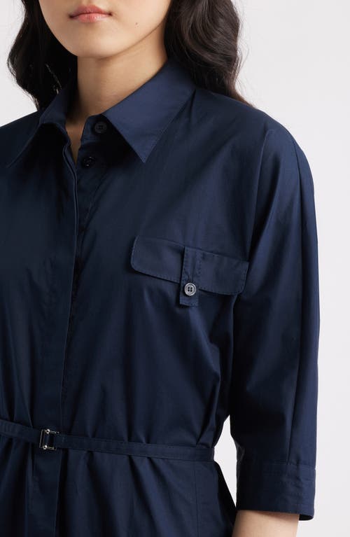 Hugo Boss Boss Dirisia Stretch Cotton Shirtdress In Blue