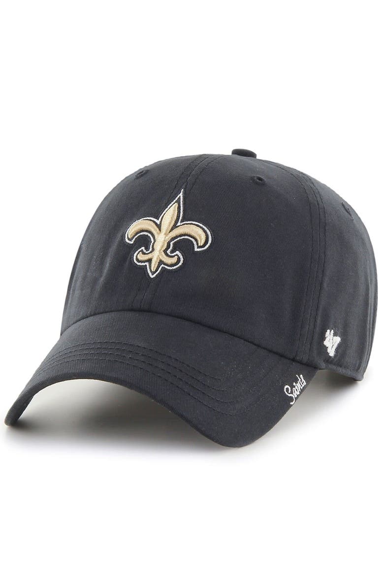 Women's '47 Black New Orleans Saints Miata Clean Up Adjustable Hat, Main, color, Black
