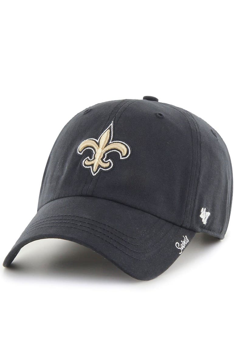 '47 Women's '47 Black New Orleans Saints Miata Clean Up Adjustable Hat, Main, color, Black