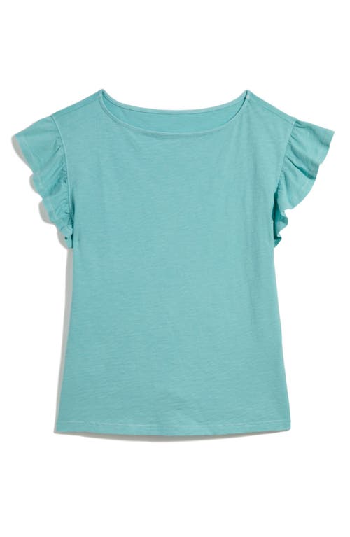 Vineyard Vines Flutter Sleeve Cotton T-shirt In Aqua Haze