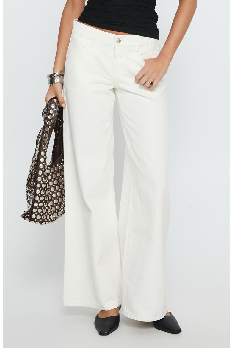 Catiana Low Rise Wide Leg Jeans, Main, color, WHITE
