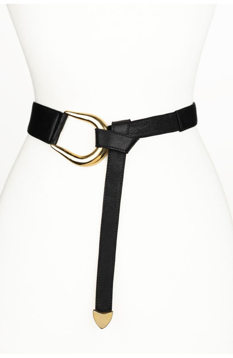 Raina Belts Sheila Knot Leather Belt, Main, color, Black