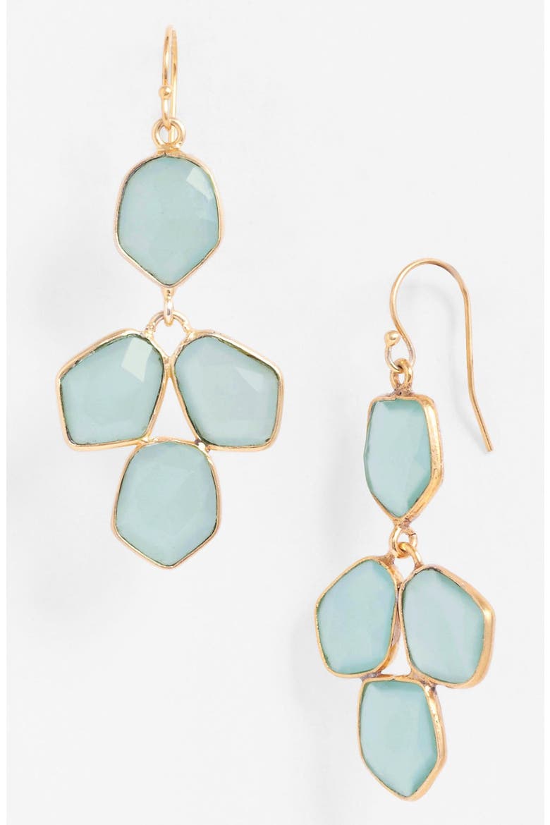 Stone Earrings, Main, color, GOLD/ AQUA