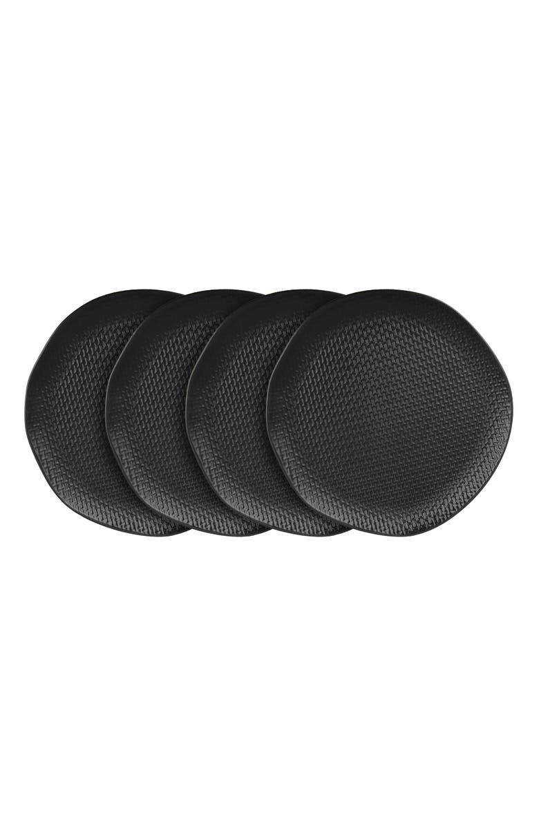 Stone Lain Abigael Stoneware 4-Piece Dinner Plate Set, Main, color, Black