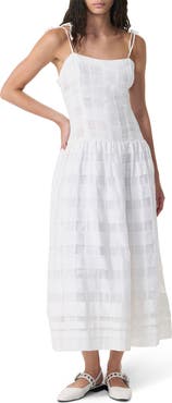 rag & bone Presley Check Tie Strap Maxi Dress