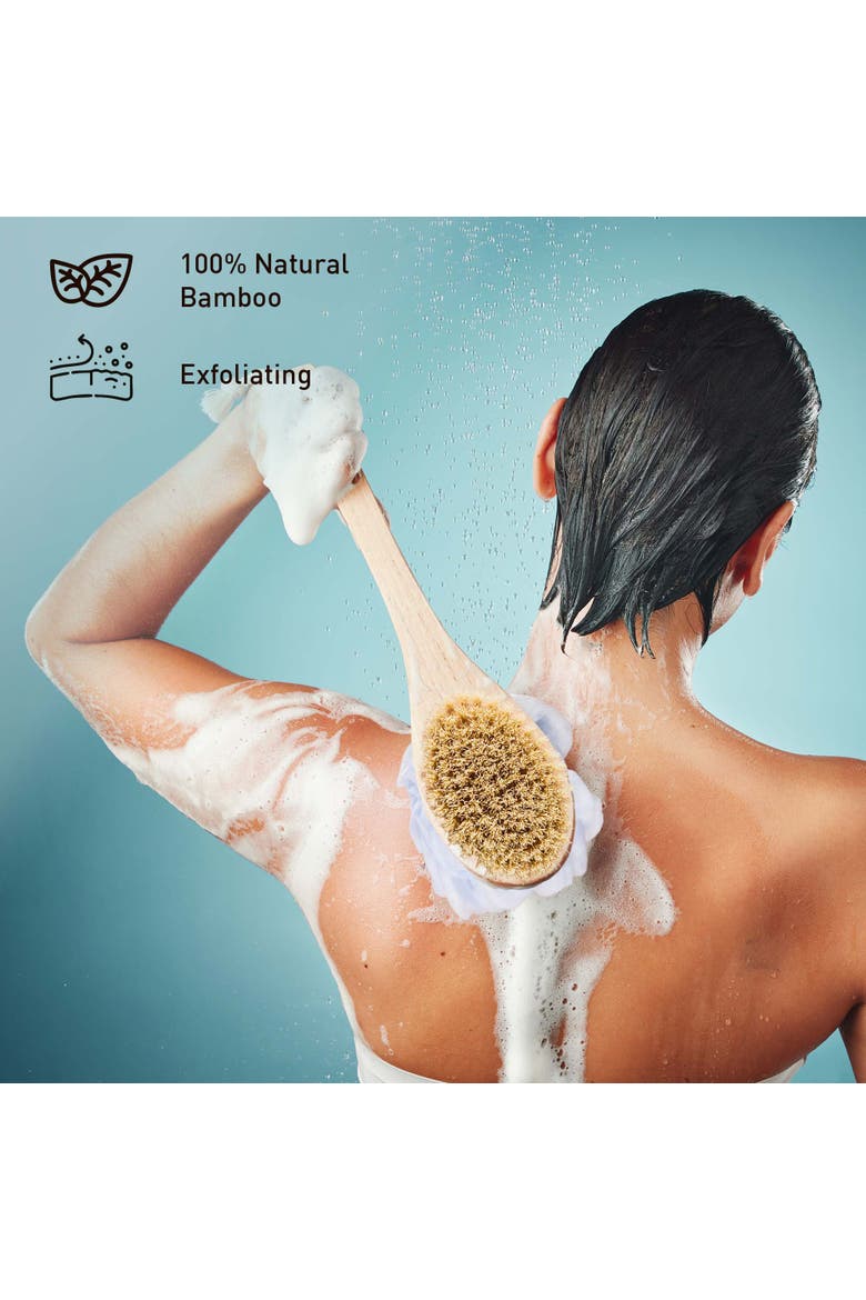 Dual Brush, Bath Brush & 4-in-1 Foot Scrubber, Alternate, color, Beige