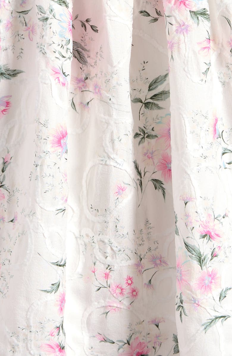 Bonnie Jean Kids' Embroidered Puff Sleeve Babydoll Party Dress, Alternate, color, Ivory Pink Flower