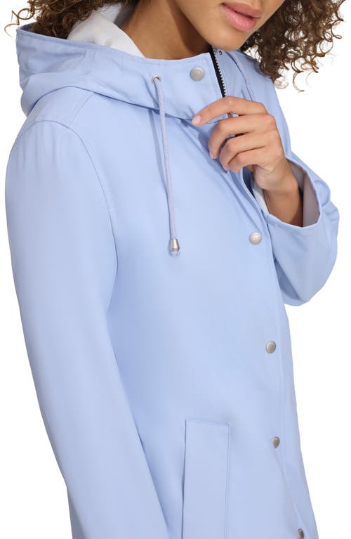 Levi's® Water Resistant Hooded Long Rain Jacket In Brunnera Blue